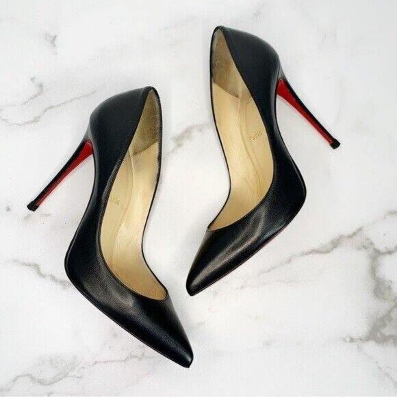 Christian Louboutin Black Nappa Leather Pigalle Follies Pumps 100mm 39.5 - Picture 2 of 16